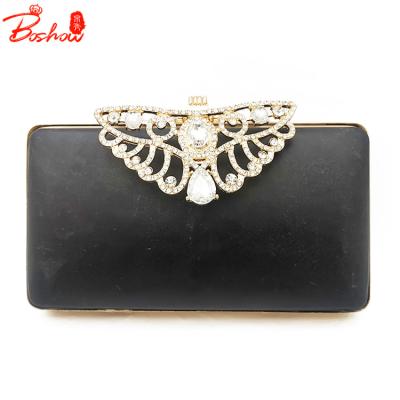 China Wholesale 17.8cm*9.9cm Night Square Metal Clutch Frame Ladies Night Bags/Handbag Bags Accessories Women Pinch Plastic Box Zinc Flower BS030801 for sale