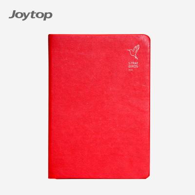 China High-Rated Joytop Custom Red PU Leather Cover Hot Stamping Business Hardcover Journal Single Notebook for sale