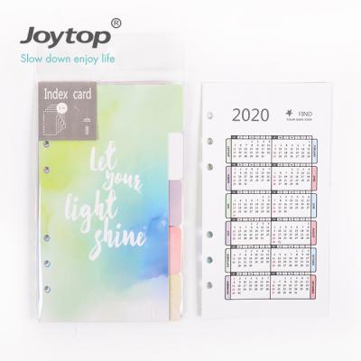 China Convenient Joytop Left It Light Index Card Calendar Interior Refillable Planner Dividers for sale