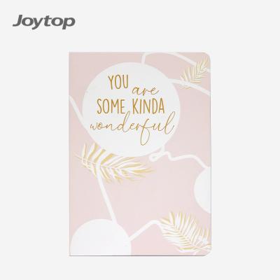 China Joytop Custom Pink Dot Plant A5 Hardcover Top-Rated Hot Stamping Coarse Bound Notebook for sale