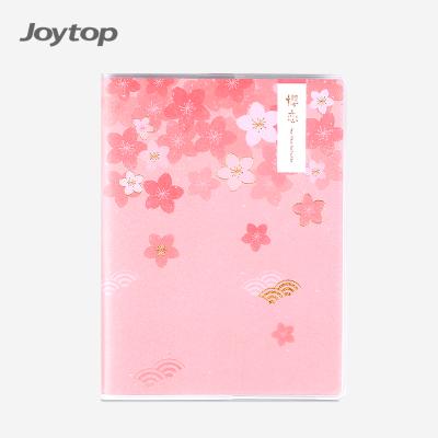 China Custom Printed Notebook Cover Printed Joytop 5803 Sakura Ruled Paper Transprent Pvc A7 for sale