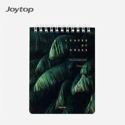 China Spiral Joytop 6431 Grass Plant Design A6 Spiral Binding Green Hot Stamping Neat Notebook Sheets for sale