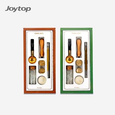 China Vintage Ownday 101656 Personalized Custom Logo Letter Wax Sealing Beads Stamp Set With Wooden Handle for sale