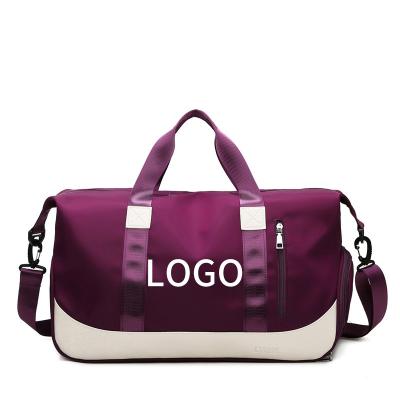 China Fashion Custom Printed Logo Multifunctional Gym Travel Polyesters Fitness Duffle Bag Carry On Sport Bags For for sale