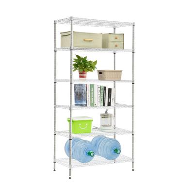 China Viable China Supplier 6 Layer Wire Shelving Metal Wire Shelving Rack Home Chrome Shelves for sale