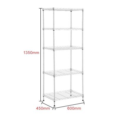 China NSF Viable Commercial Adjustable Wire 5 Tier Restaurant Hotel Metal Shelving Storage Rack Rack Shelf for sale