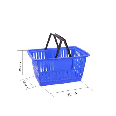 China Mordern Sell 46*33.5*23cm Supermarket Shopping Basket Blue Wholesale Shopping Basket for sale