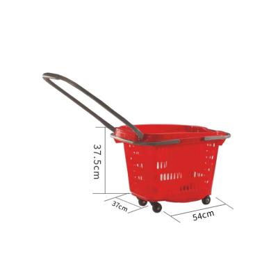 China Mordern 54*38*38cm Supermarket Shopping Trolley Cart With Wheels Supermarket Rolling Cart for sale