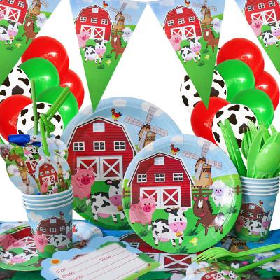 China Food Grade Paper Childish Farm Animals Scares Pigs Happy Birthday Theme Party Supplies Latex Balloon Decor for Kids Party Supplies Decoration for sale