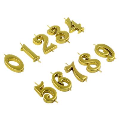 China Wedding Birthday Party Gift Christmas China Eco Friendly Wax Gilded Gold Children Happy Birthday Candle Wedding Number 0-9 Digital Candles Cake Toppers for sale