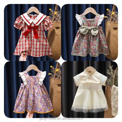 China flower ruffled flower play birthday party Anti-wrinkle summer tutu dress sets factory produce children's girls dresses for sale