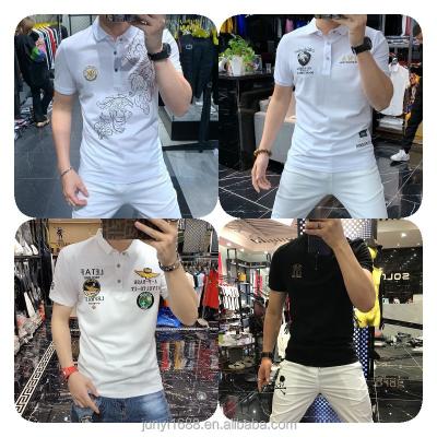 China Anti-wrinkle 2022 summer cotton polo hip hop oversized men's T-shirt printing design pure men and women 100 for sale