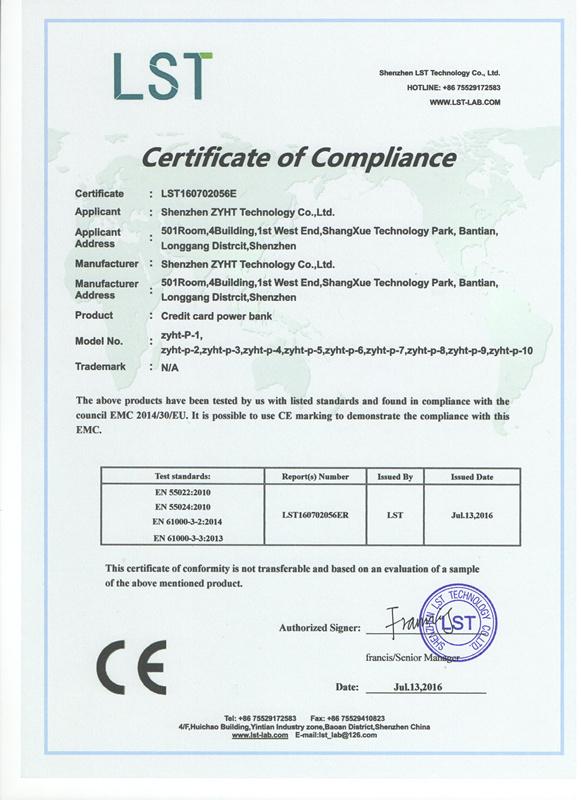 CE - Shenzhen Zyht Technology Co., Ltd.