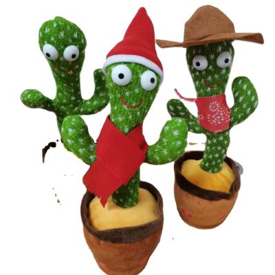 China Fashion Christmas Stuffed Flowerpot Twisting Cactus Toy Talking Singing Music Dancing Cactus Plush Toy for sale