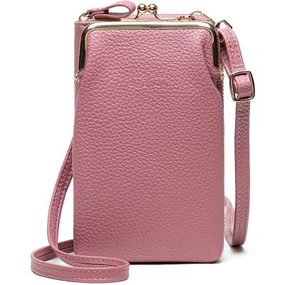 China Shockproof lightweight cross - body cell phone purse for women, PU leather shoulder bag for sale