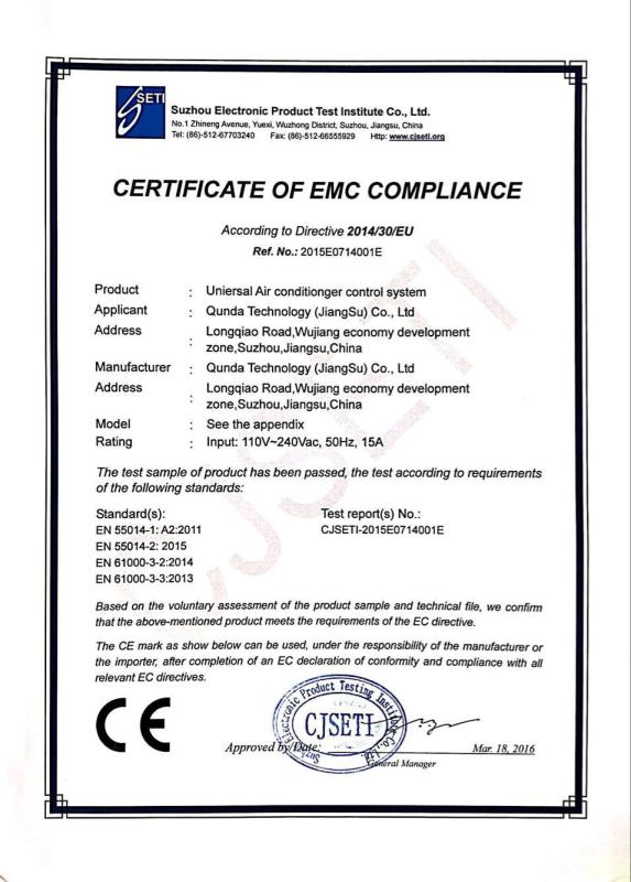 CE - QUNDA Technology (Jiangsu) Co., Ltd.