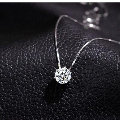 China Fashion New Trend 925 Silver Six-claw Jewelry Environment-Friendly Korean Pendant Eight Arrows And Eight Hearts Inlaid Zircon Clavicle Necklace for sale