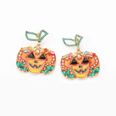 China 2022 Trendy New Fashion Trend Women Halloween Pumpkin Retro Funny Monki Earrings for sale