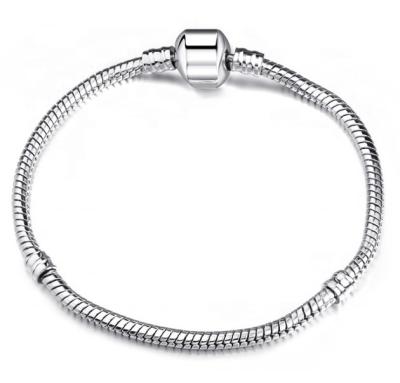 China FASHIONABLE Wholesale 925 Sterling Silver 3mm Snake Chain Bracelet For Charms for sale