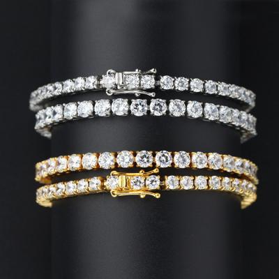 China Trendy Fashion 925 Rose Gold Plated Jewelry Silver Chain Diamond Bracelets For Men for sale