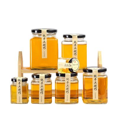 China Manufacturer Recyclable Durectly Sell 200ML Empty Square Honey Jar Glass For Honey for sale