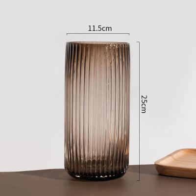 China Eco-friendly Factory Directly Sell Cheap Elegant Housewares Large Size Colored Cylinder Customized Glass Vase For Home Decoration for sale