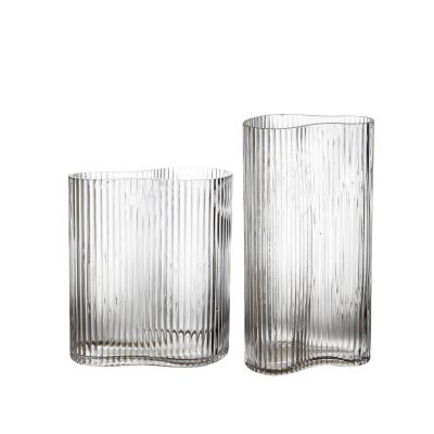 China Eco-friendly Vase To Manufacturer Direclty Sell Roman Style Water Ripple Glass For Home Decoration for sale