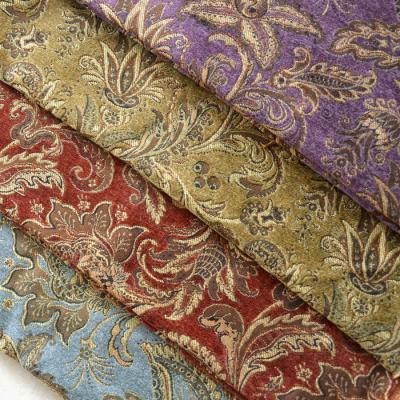 China Shrink-Resistant European Classic Chenille Jacquard Sofa Fabric For Upholstery for sale