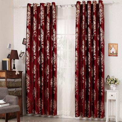 China High quality blackout jacquard blackout polyester fabric curtain for living room for sale