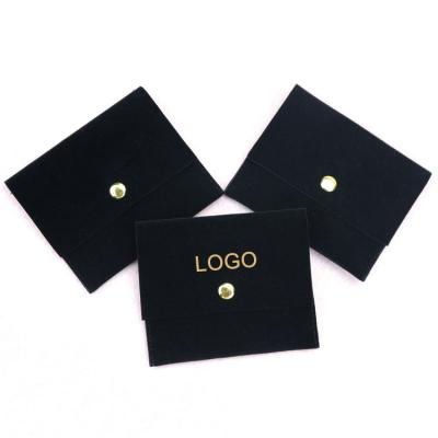 China Reusable Velvet Envelope Button Jewelry Pouches Small Jewelry Packaging Bag Pouches for sale