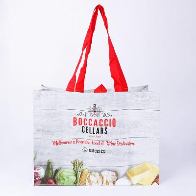 China Good Quality Reusable PP Laminated Non Woven Eco Friendly PP Woven Grocery Shopping Bag Tote Bags for sale