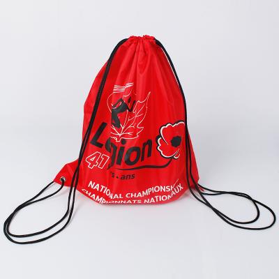 China Customized Reusable Logo Eco Friendly Polyester Drawstring Bag Travel Sports Storage Drawstring Pouch for sale