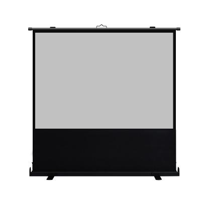 China Manually Pull Up Floor Stand Projection Screen 2021 High Quality White 60 Inch Pull Up PVC Projection Screen for sale