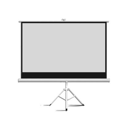 China 100 Inch 4:3 Manual Tripod Pull Up Portable Floor Tripod Stand Projector Screen for sale