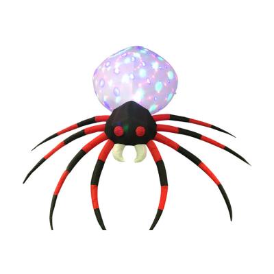 China Party& Inflatable Yard Decorations Giant Spider For Halloween Party With Rotating LED Light for sale