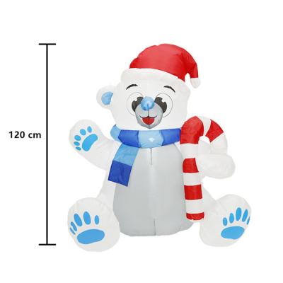 China Party& Popular Yard Decorations 1.2m Led Inflatable Polar Bear Christmas Doll Toys For Kids Gift New Year Home Decors for sale