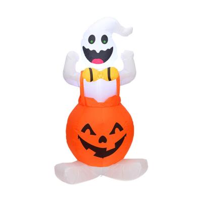 China Party& 2021 Hot Selling Inflatable Cute Pumpkin Ghost Yard Decorations Fashion For Halloween LED Light As Party Deco for sale