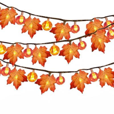 China Hot New 2021 Color Halloween String Light Maple Leaf Lantern String Lights Holiday Lights for sale