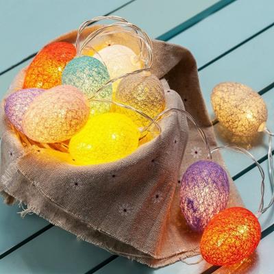 China Easter Egg 2M 10 Led Cotton Ball String Lights Led Decorative Easter Egg Lights for Home, Holiday for sale