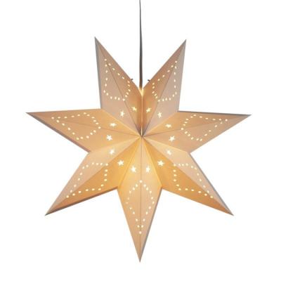 China Simple And Elegant Ivory White Paper Christmas Or Wedding Star Fntern Window Decorations Hanging Paper Lantern for sale