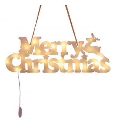 China Factory Wholesale Led Hanging Light Merry Christmas Letter Hanging Light Pendent Led Christmas Table Lamp Decoration for sale