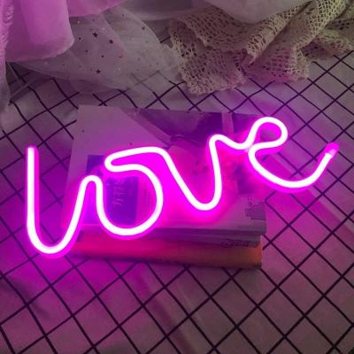 China Residential Love Pink Neon Sign Led Light USB Or Battery Neon Wall Lamp For Kids Room, Bedroom Christmas Party Wedding Room for sale