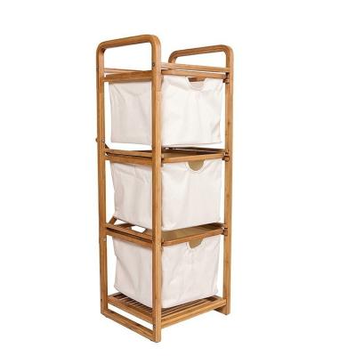 China Handles Bamboo Laundry Basket And Shelf With Compartments Laundry Basket With Removable for sale