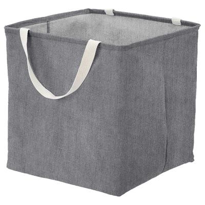 China Large Cube Charcoal Viable Gray Storage Box With Handle Home Office Storage Items Clothing Toy Storage Box for sale