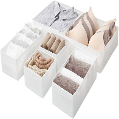 China Viable White Color Underwear Organizer 3 Size Drawer Dividers For Clothes, Washable Foldable Lingerie Storage Closet Organizers for sale