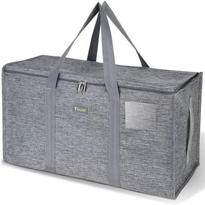 China Sustainable Extra Large Storage Tote With Carry Handles , Heavy Duty Oxford Cloth Moving Bags For Laundry for sale