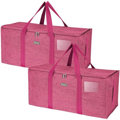 China Sustainable Storage Extra Large Tote Oxford Fabric Moving Bags with Zippers for sale