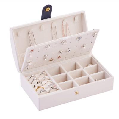 China Jewelry Display Box Necklace Earring Jewelry Packaging Ring Storage Organizer Leather Jewelry Case For Girls for sale