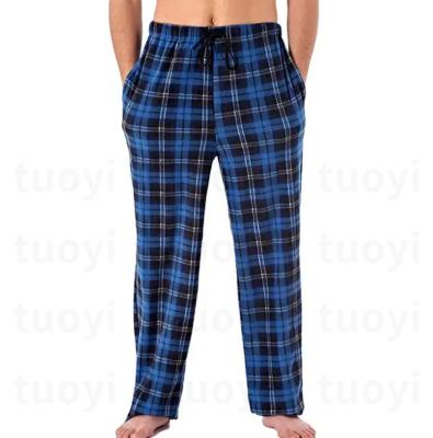 China Other TUOYI Summer Products Black And Blue Men Cotton Wholesale Pajama Pants for sale