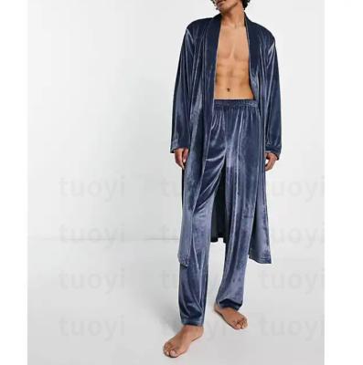 China Other TUOYI luxury designer sleepwear soft pajamas winter velours pyjama pants set for men for sale